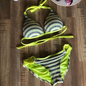Gossip Neon and White Striped Bikini!